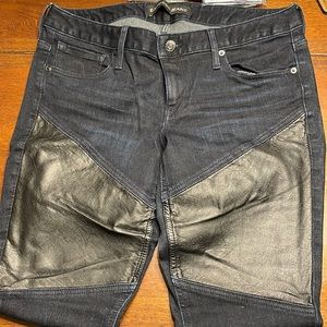 Dark denim w/ faux leather accent on thighs size 12R